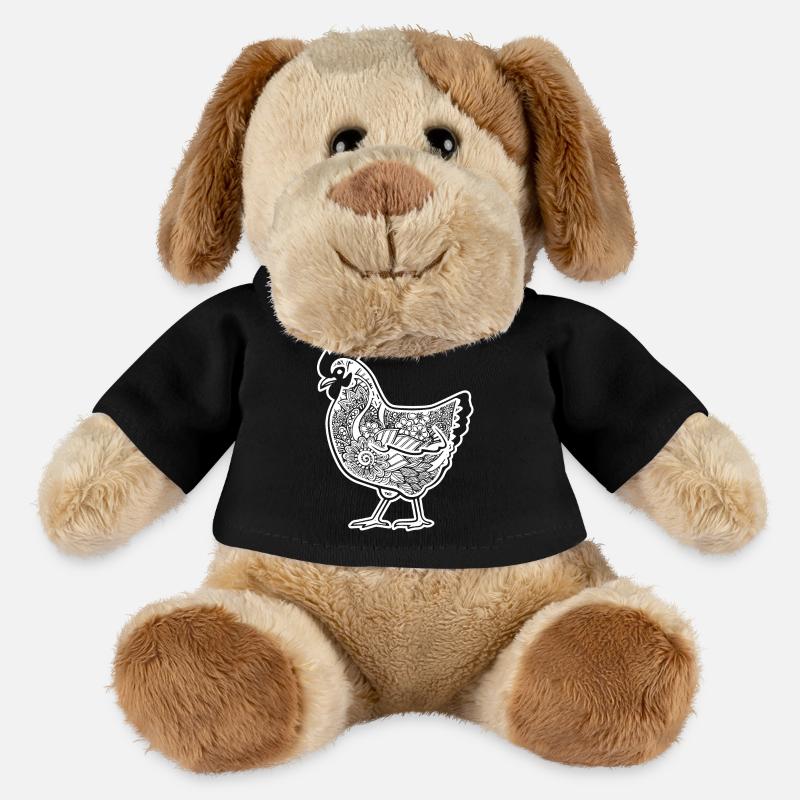 Huhn Huhn Blumenmuster - MiniFeet® Hund Helge - Schwarz