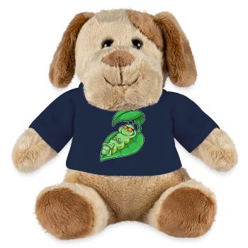 Raupe mit Blatt als Sonnenschirm - MiniFeet® Hund Helge - French Navy - Vorne