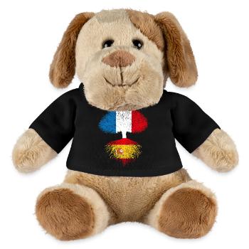 Arbre France Espagne Racines espagnoles drapeaux - Chien en peluche Helge MiniFeet® - noir - Devant