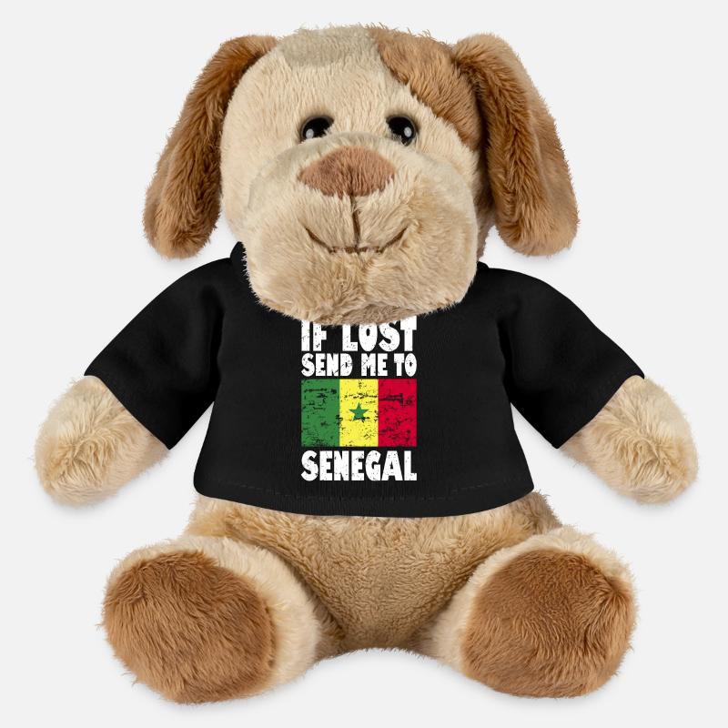 Drapeau du Sénégal - Chien en peluche Helge MiniFeet® - noir