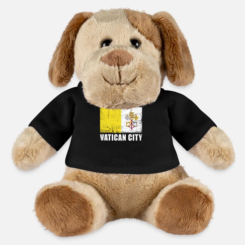 Drapeau de la Cité du Vatican Grunge Drapeau de la Cité du Vatican - Chien en peluche Helge MiniFeet® - noir