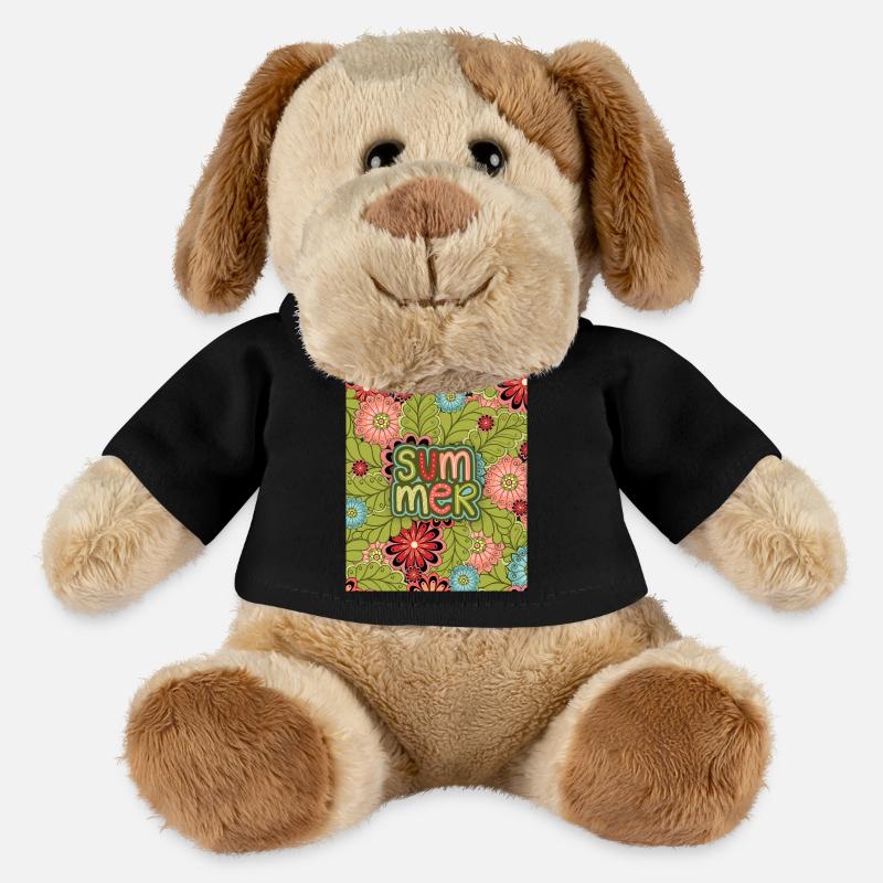 Sommer, Muster, Blumenmuster, Sommermuster - MiniFeet® Hund Helge - Schwarz