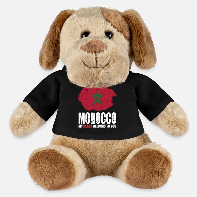 Drapeau du Maroc - Chien en peluche Helge MiniFeet® - noir