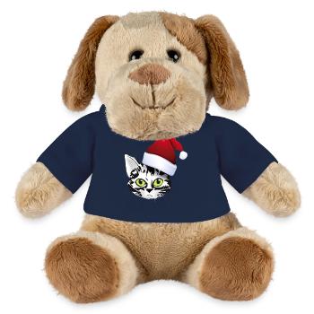 katze xmas weihnachten santa cat niedlich cute lol - MiniFeet® Hund Helge - French Navy - Vorne