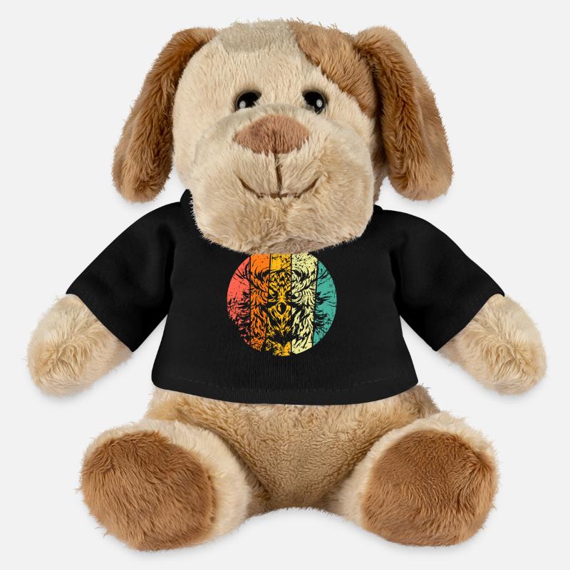 Eule Uhu retro - MiniFeet® Hund Helge - Schwarz
