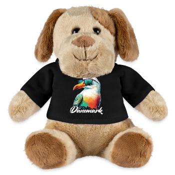 Dänemark Urlaub coole bunte Möwe mit Sonnenbrille - MiniFeet® Hund Helge - Schwarz - Vorne