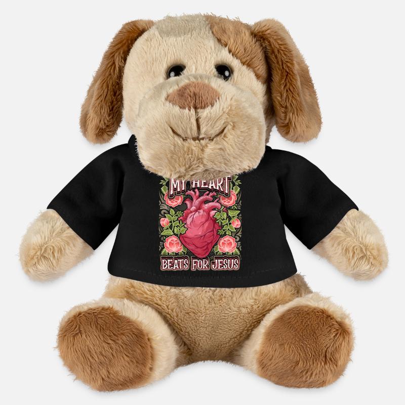 Anatomisches Herz, Jesus Christus Spruch, vintage - MiniFeet® Hund Helge - Schwarz