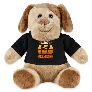 Tu m’as eu au kickboxing - Chien en peluche Helge MiniFeet® - noir - Devant
