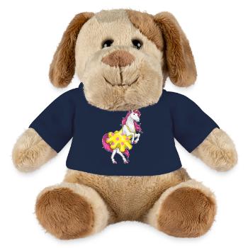 Einhorn Polka Dots Kleid - MiniFeet® Hund Helge - French Navy - Vorne