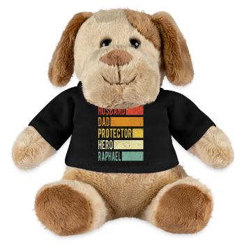 Raphael Name Papa Geschenk - MiniFeet® Hund Helge - Schwarz - Vorne