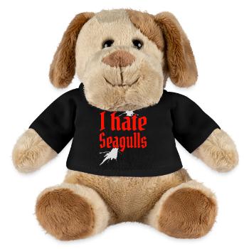 I hate Seagulls Ich hasse Möwen Segler Kapitän - MiniFeet® Hund Helge - Schwarz - Vorne