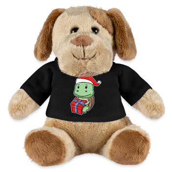 Tortue avec chapeau de Noël - Chien en peluche Helge MiniFeet® - noir - Devant