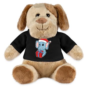 Éléphant avec chapeau de Noël - Chien en peluche Helge MiniFeet® - noir - Devant