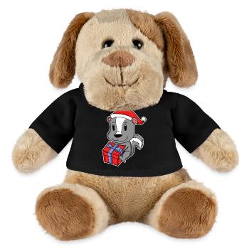 Skunk avec chapeau de Noël - Chien en peluche Helge MiniFeet® - noir - Devant