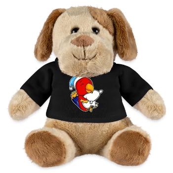 Perroquet avec oreiller et bonnet somnolent - Chien en peluche Helge MiniFeet® - noir - Devant