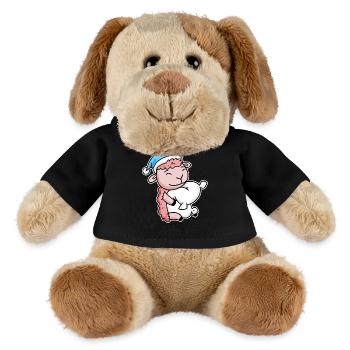 Mouton avec oreiller et bonnet somnolent - Chien en peluche Helge MiniFeet® - noir - Devant