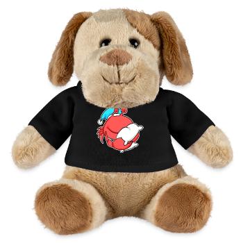 Crabe avec oreiller et bonnet somnolent - Chien en peluche Helge MiniFeet® - noir - Devant