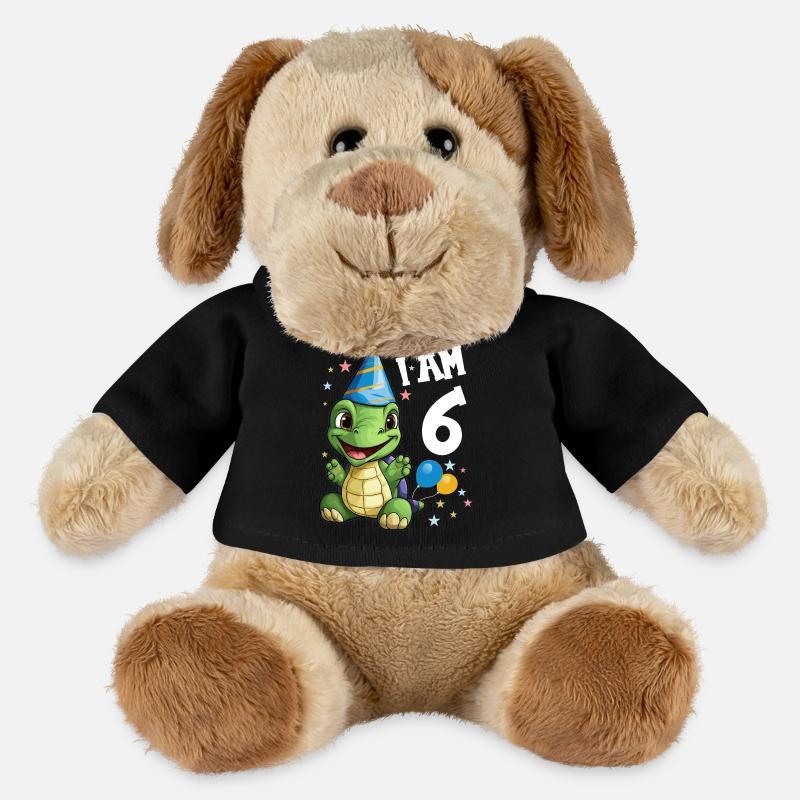 Ich bin 6 Schildkröten Schildkröte 6. Geburtstag - MiniFeet® Hund Helge - Schwarz
