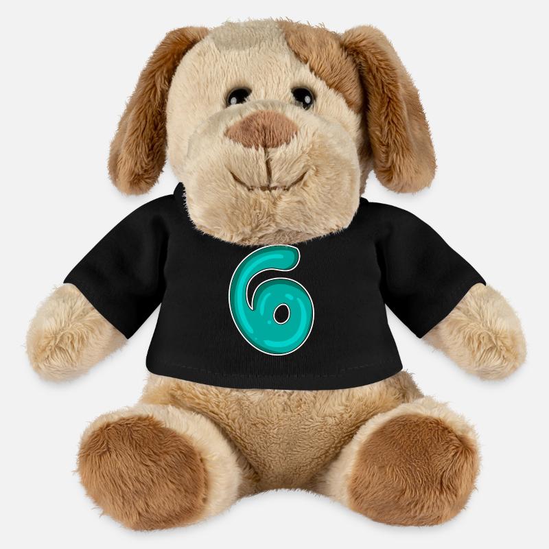 Zahl 6 Nummer - MiniFeet® Hund Helge - Schwarz