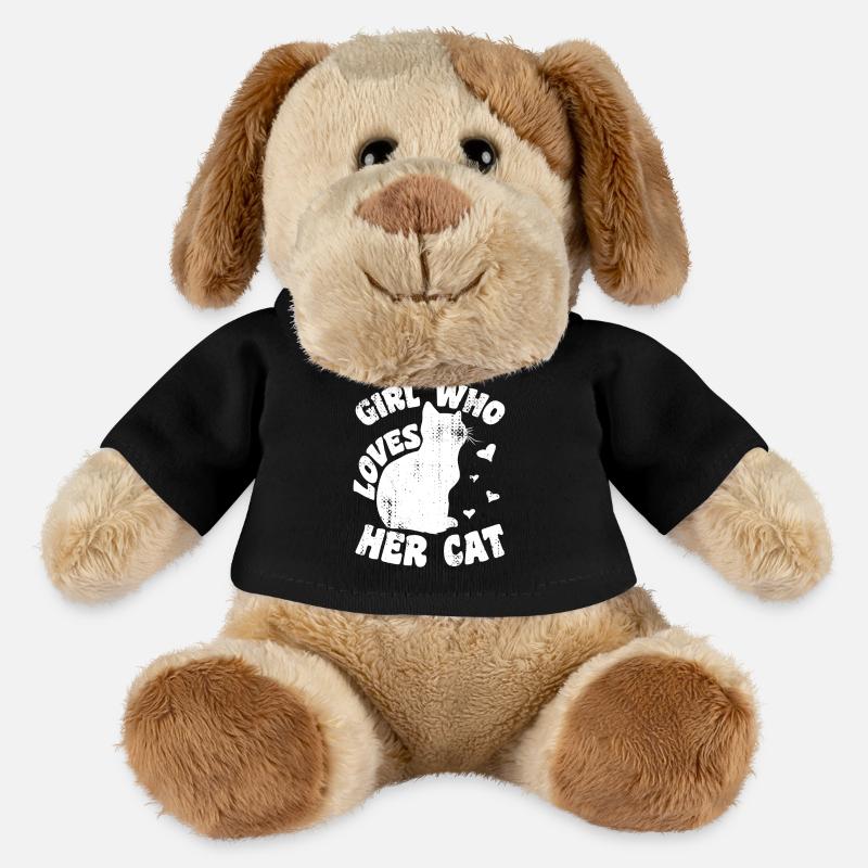 Mädchen das seine Katze liebt - MiniFeet® Hund Helge - Schwarz