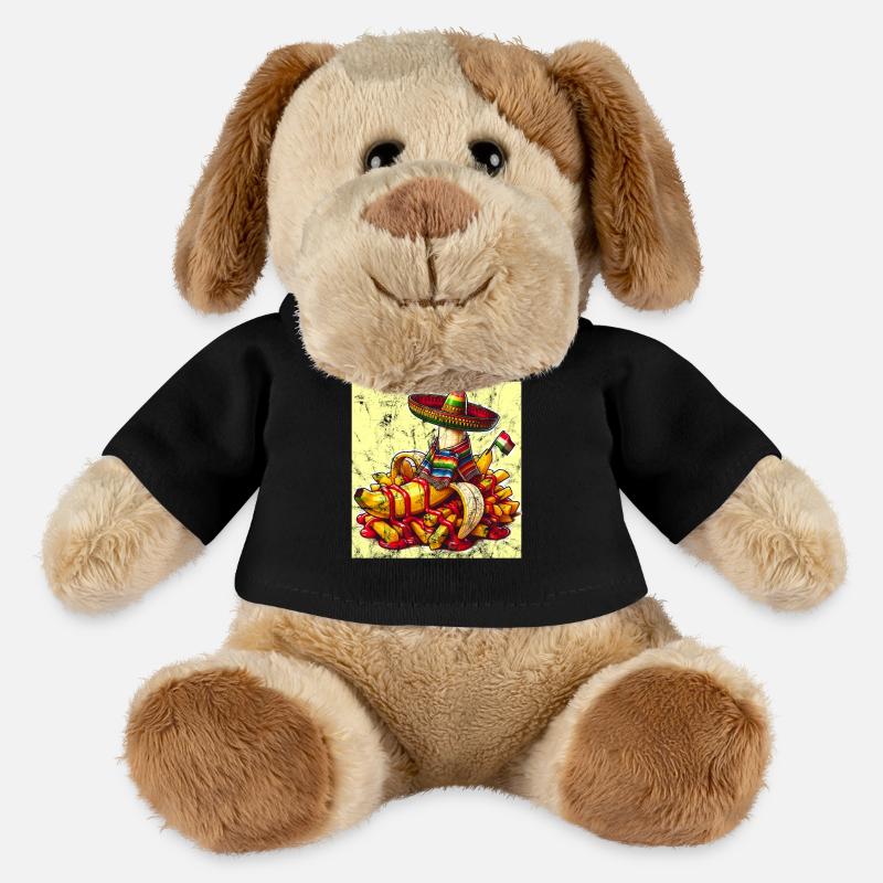 Cinco de Mayo Banane mit Ketchup und Pommes - MiniFeet® Hund Helge - Schwarz