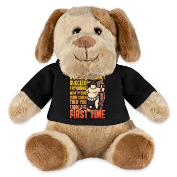 Citation amusante de sumo - Chien en peluche Helge MiniFeet® - noir - Devant