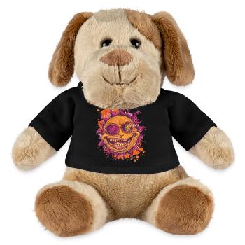 Soleil avec motif de lunettes de soleil cool - Chien en peluche Helge MiniFeet® - noir - Devant
