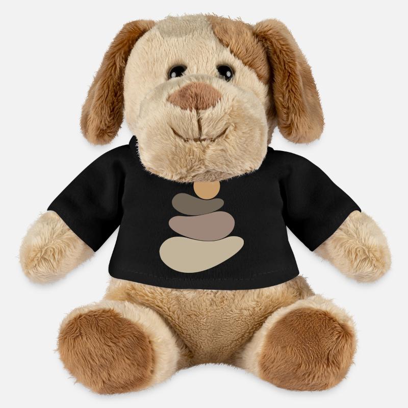Logo marron pierre/roche - Chien en peluche Helge MiniFeet® - noir