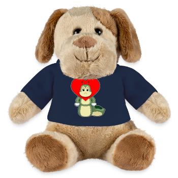 Cœur de chenille - Chien en peluche Helge MiniFeet® - bleu marine - Devant