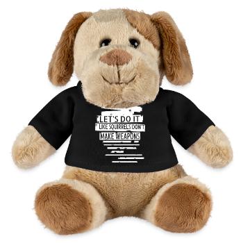 Coeur oiseau cool blague anti guerre contre-culture citation - Chien en peluche Helge MiniFeet® - noir - Devant