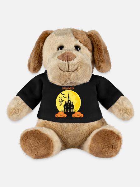 Halloween castle with pumpkins and moon - MiniFeet® Dog Helge - black