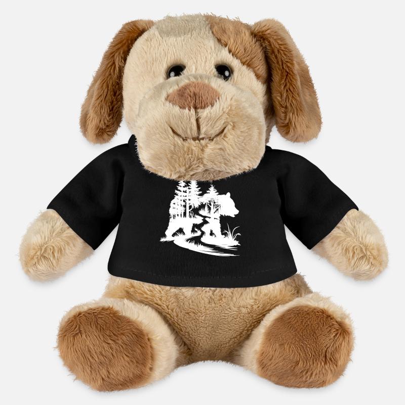 Bären Silhouette Wald Kunst - MiniFeet® Hund Helge - Schwarz