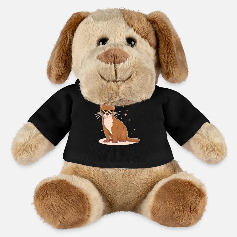 Wiesel Mauswiesel Hermännchen Geschenk - MiniFeet® Hund Helge - Schwarz