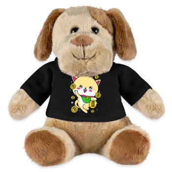 Maneki Neko Japan Glücksbringer - MiniFeet® Hund Helge - Schwarz - Vorne