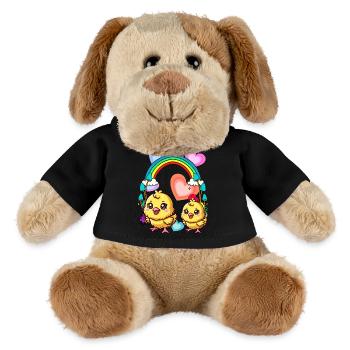 Rainbow Chickens Chick Chicken Heart Spring Child - Chien en peluche Helge MiniFeet® - noir - Devant