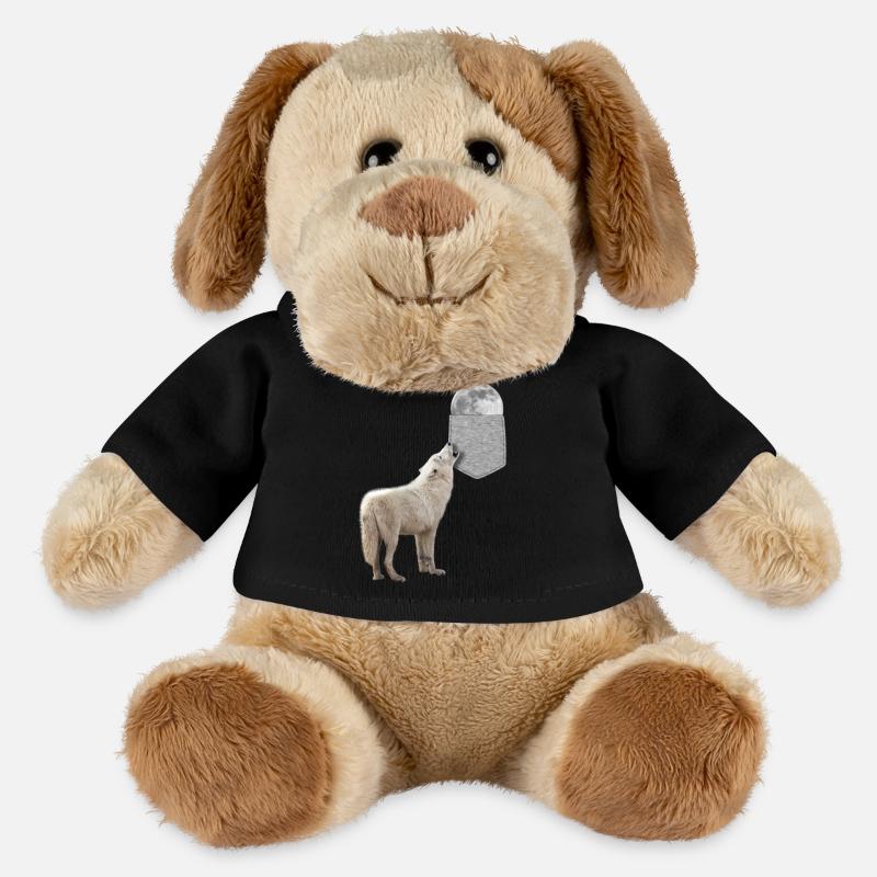 Wolf Heulen Zum Mond In Ihrer Falschen Tasche Lustig - MiniFeet® Hund Helge - Schwarz