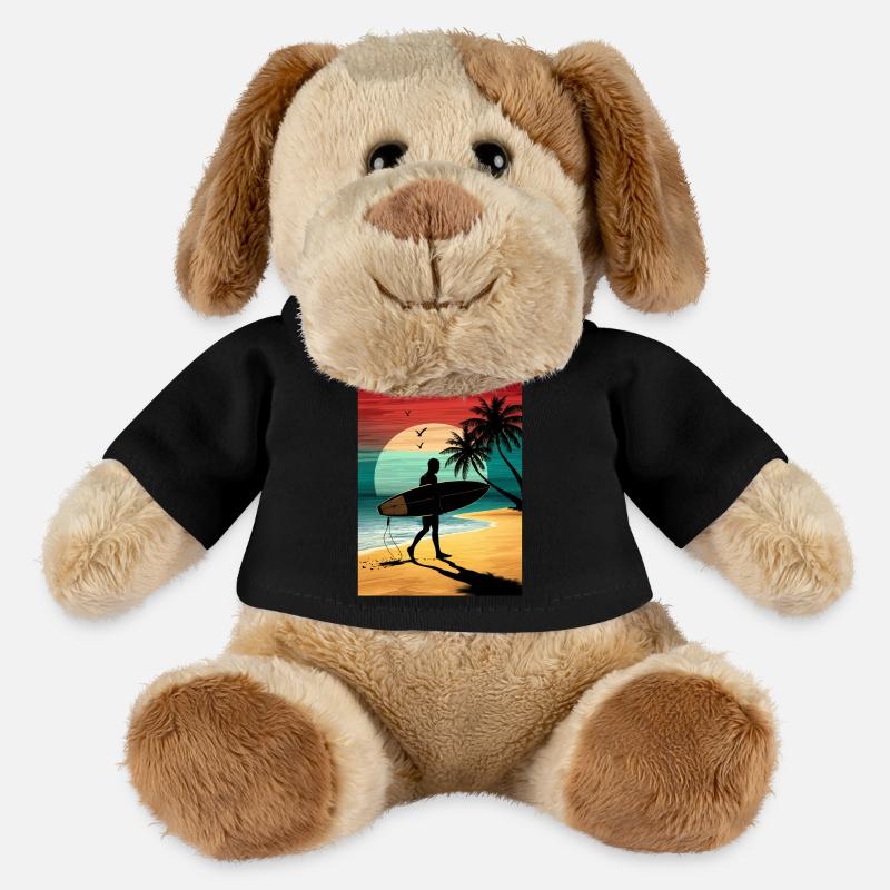 Surf Surfer Planche de surf Surfer Plage - Chien en peluche Helge MiniFeet® - noir