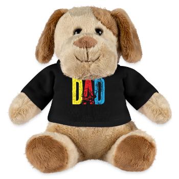 Lettrage papa coloré avec motif poussette - Chien en peluche Helge MiniFeet® - noir - Devant