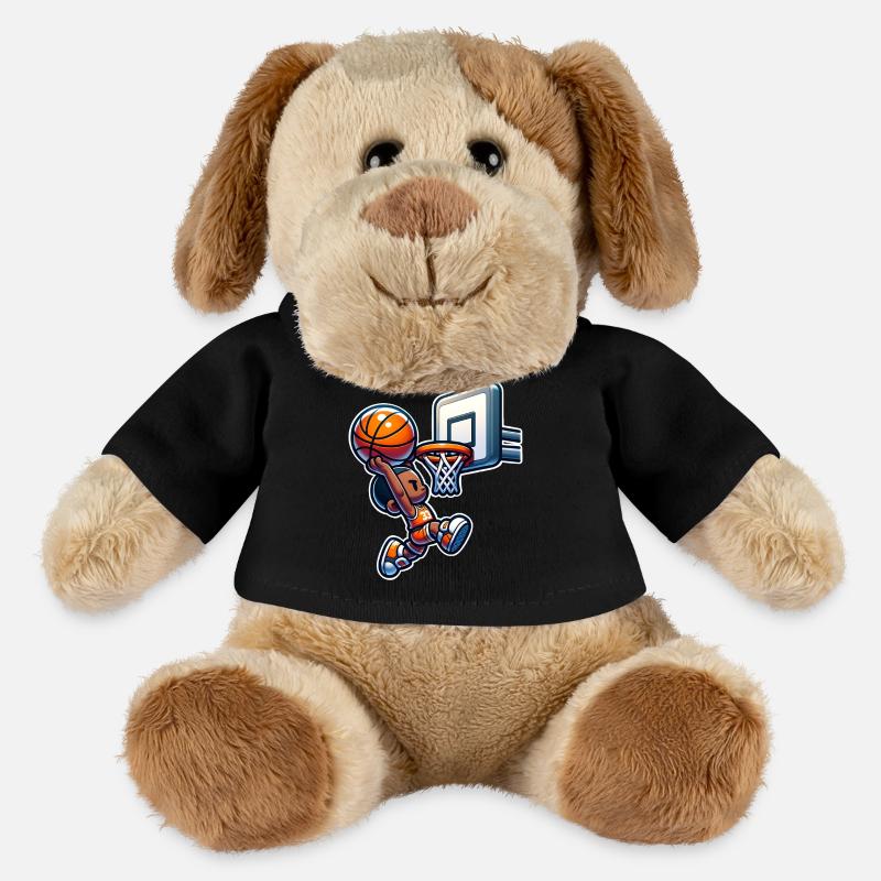 Dunking de basket-ball - Chien en peluche Helge MiniFeet® - noir