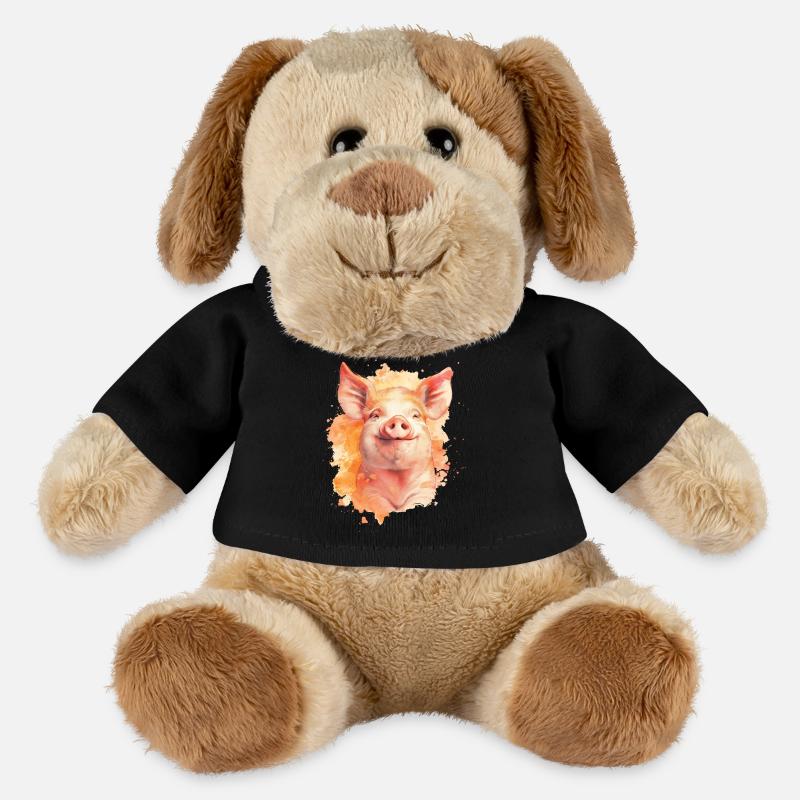 Cochon - Chien en peluche Helge MiniFeet® - noir