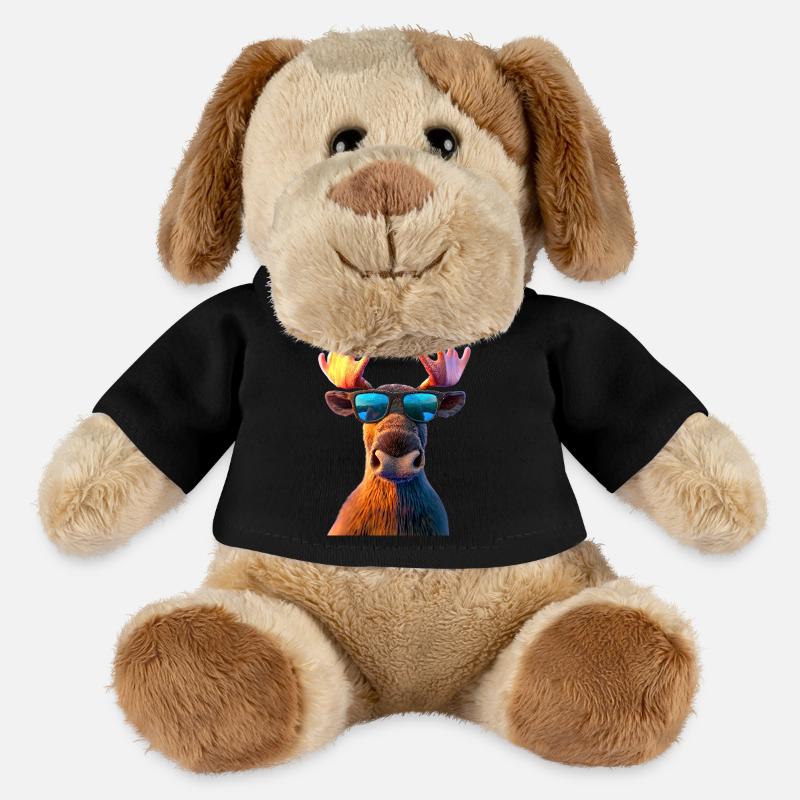 Elch Moose Elchbulle Geweih Hirsch Wilde Elche - MiniFeet® Hund Helge - Schwarz