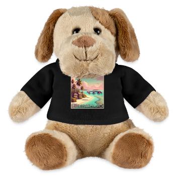 Fuldahoo Malediven Überwasser-Bungalows Retro - MiniFeet® Hund Helge - Schwarz - Vorne