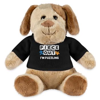 Piece Out I'm puzzling Funny Pun Jigsaw Puzzle - MiniFeet® Dog Helge - black - Front