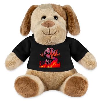 Starke Faust mit feurigen Herzschlag - MiniFeet® Hund Helge - Schwarz - Vorne