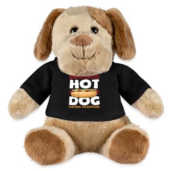 Champion invaincu des amateurs de hot-dogs - Chien en peluche Helge MiniFeet® - noir - Devant