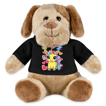 Licorne Licornes Enfants Enfant Rétro Cheval Années 80 - Chien en peluche Helge MiniFeet® - noir - Devant