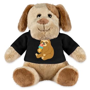 Happy Sloth with Cream – Summer Mood Motif - MiniFeet® Dog Helge - black - Front