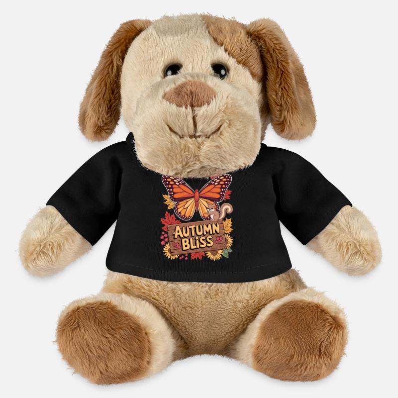 Herbstfreude Schmetterling Eichhörnchen und - MiniFeet® Hund Helge - Schwarz