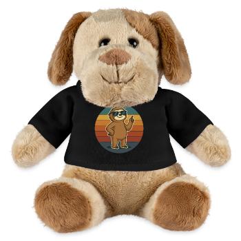 Faultier Retro Look mit Sonnenbrille - MiniFeet® Hund Helge - Schwarz - Vorne