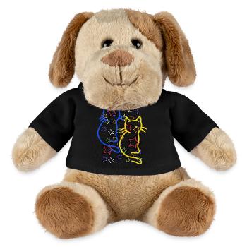 Retro Katze Katzen 60er - MiniFeet® Hund Helge - Schwarz - Vorne
